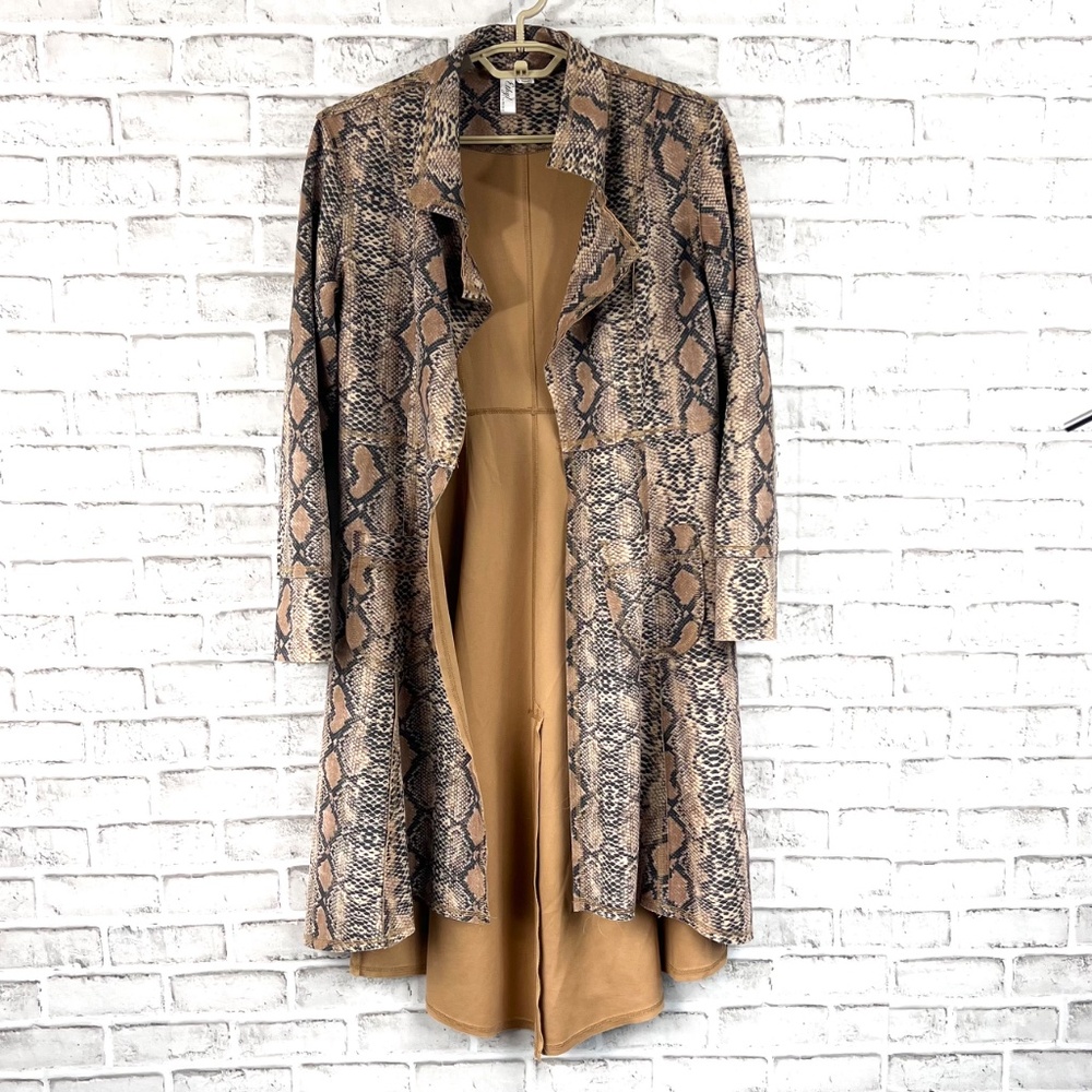 NWOT |•ETHYL CLOTHING•| Snakeskin Print Long Jacket Size Small